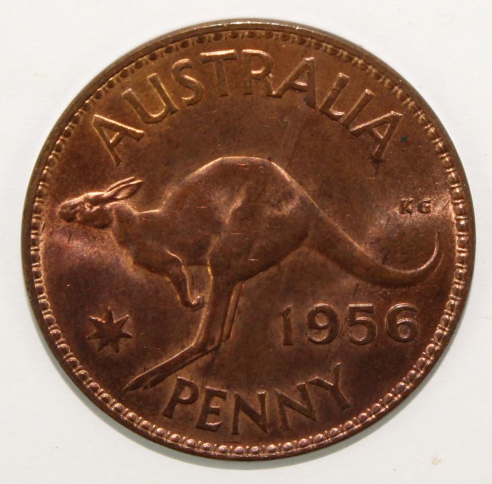 Australia 1956 (M) Penny, Gem image
