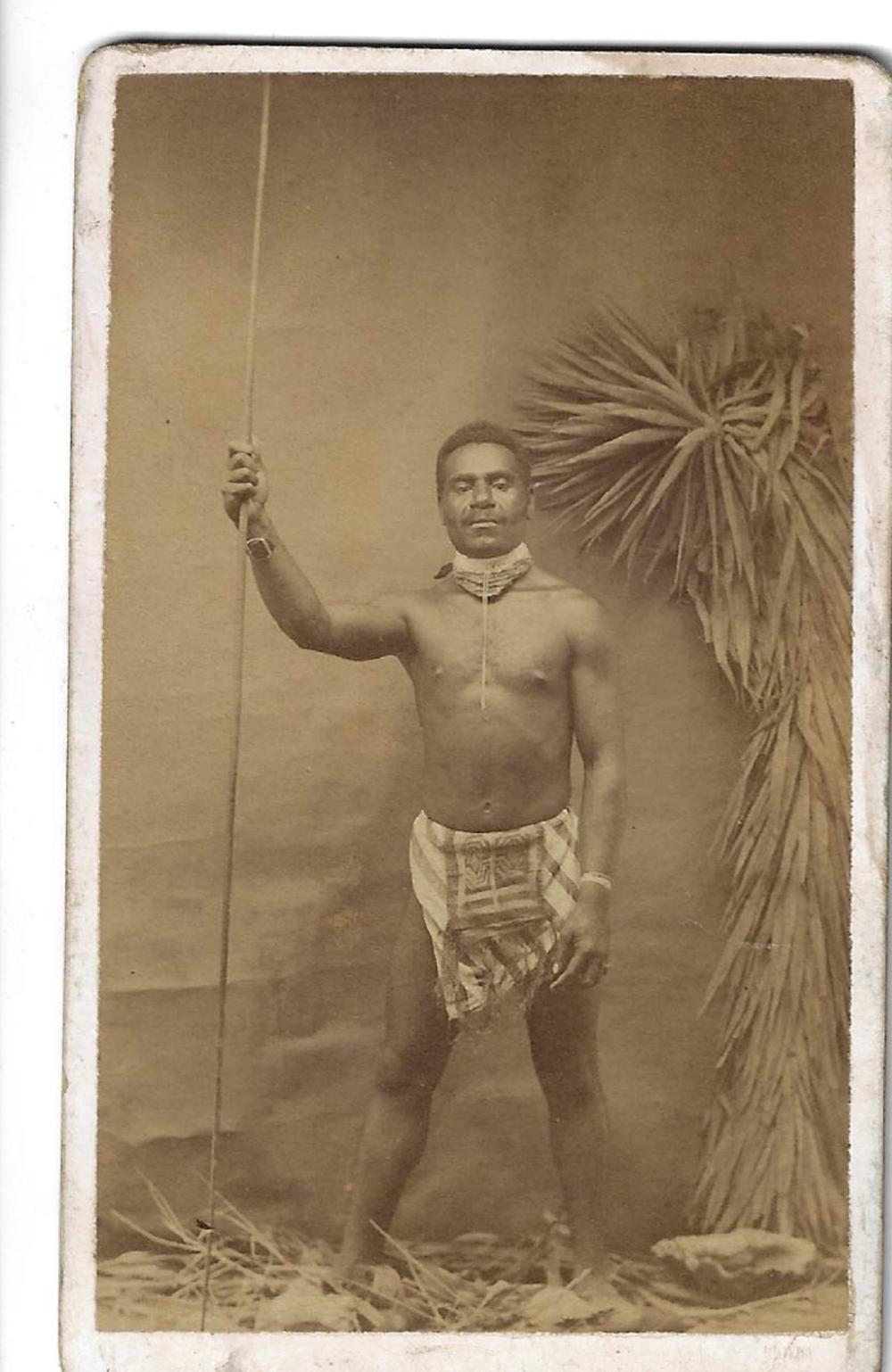 19th Century Carte de Visite of a Native of New Caledonia