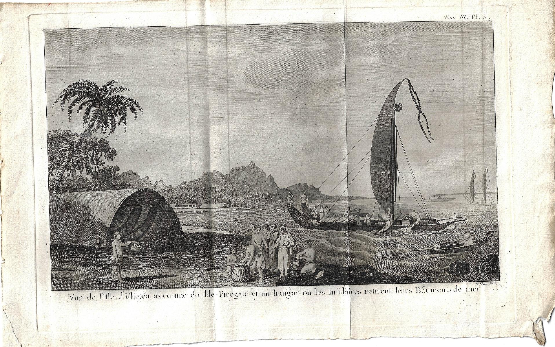 Copperplate engraving of a 'View of the Island of Ulietéa'