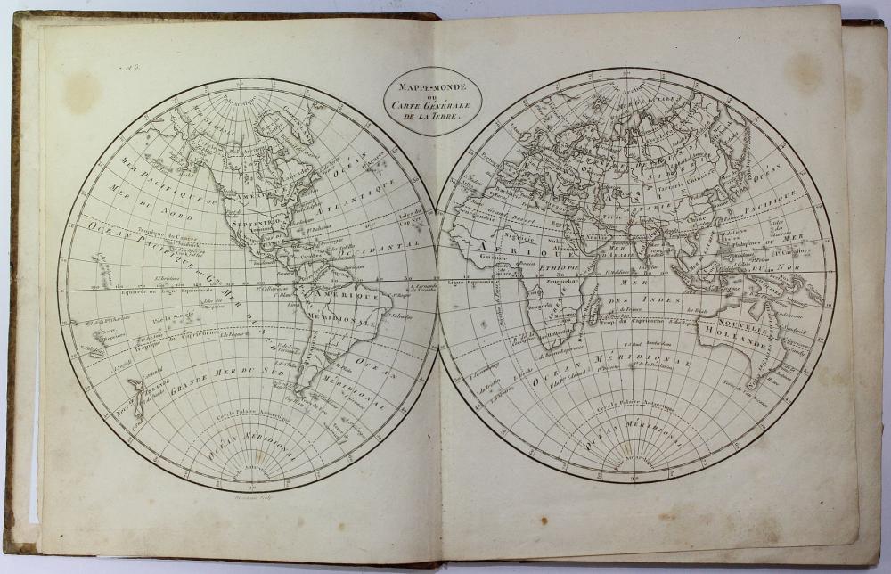 'Guthrie's Atlas' circa 1828. A French edition containing 24 Double-page maps, 3 Folding Maps & a Large Cloth-backed map of France & Paris