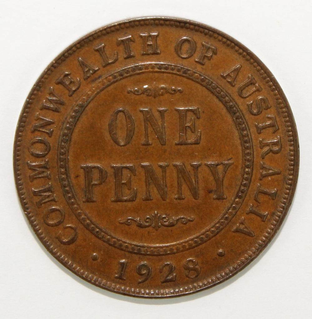 Australia 1928 Penny, good Extremely Fine