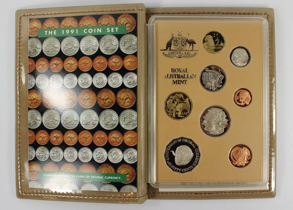 Australia 1991 Proof Set, FDC (8 coins)
