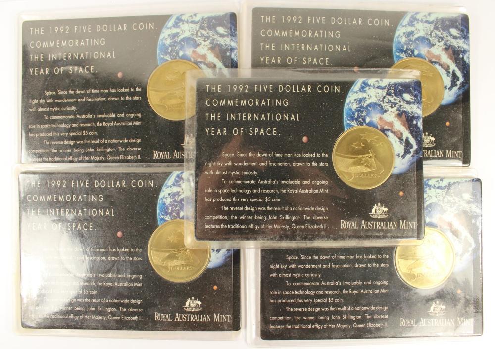 Australia 1992 'Year of Space' $5, Uncirculated (5 coins)
