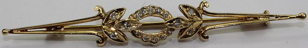 Diamond-set 18ct Gold Pin image