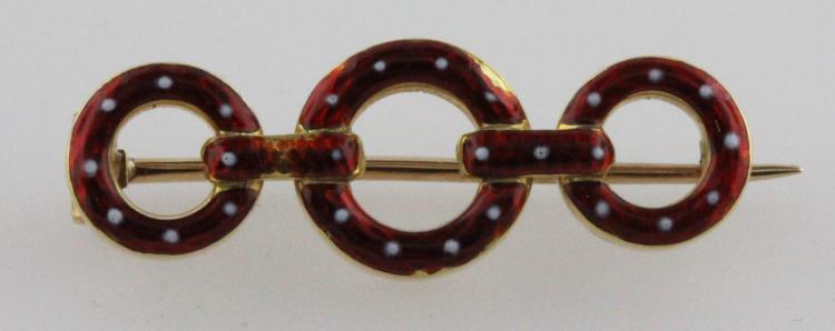 1960s Red Enamelled Brooch ... image