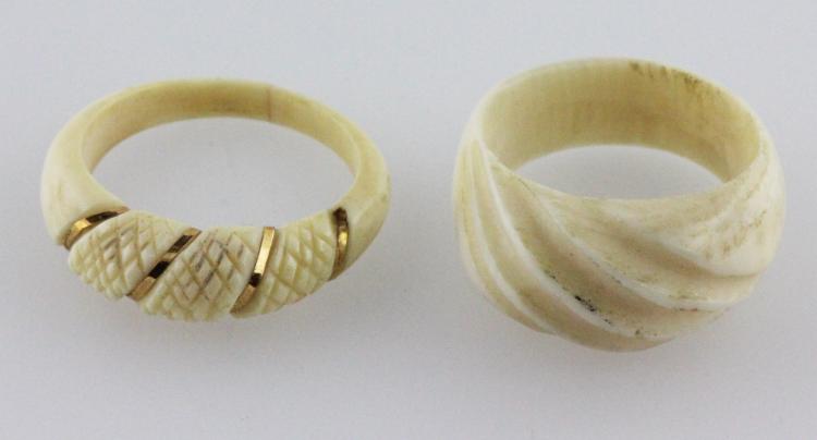 Carved Ivory Rings (Two items) image