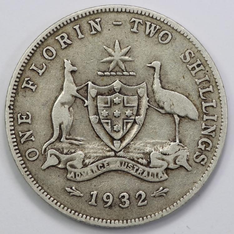 Australia 1932 Florin, VG /... image