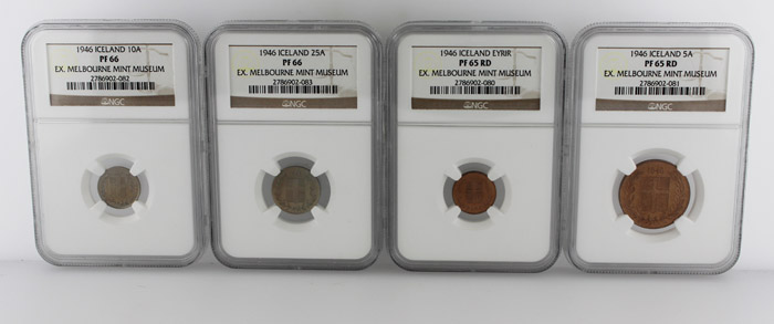 Iceland 1946 Proof Eyrir, 5... image