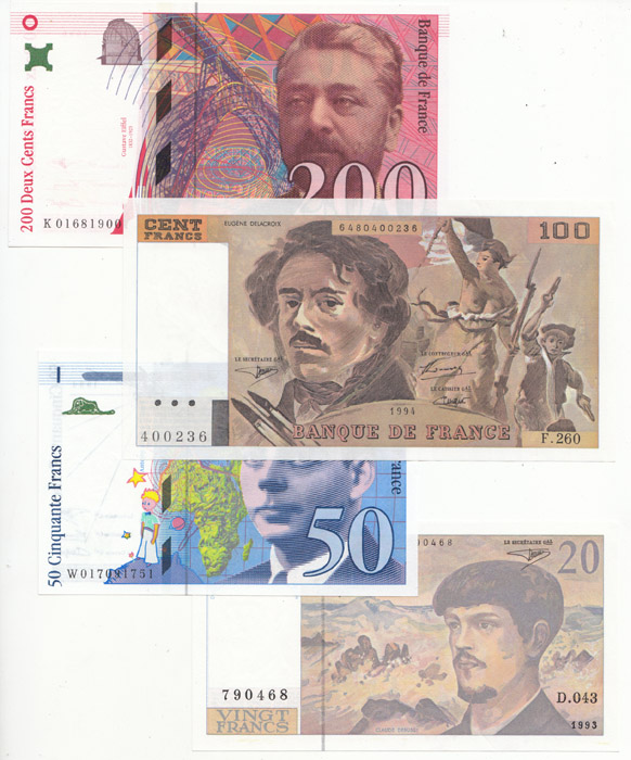 France 1993-1996 20,50, 100... image