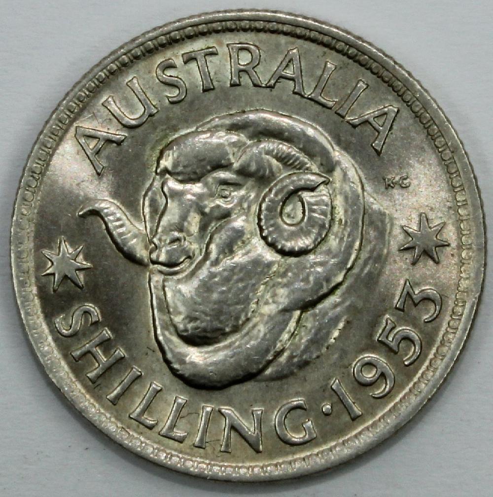 Australia 1953 Shilling, Ch... image