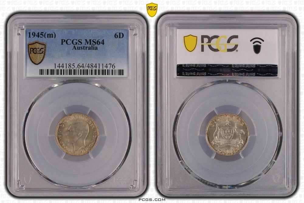 Australia 1945 Sixpence, PC... image
