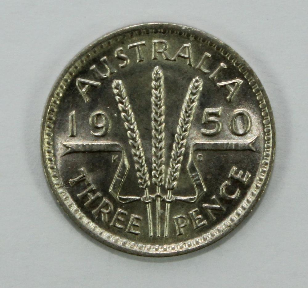 Australia 1950 Threepence, ... image