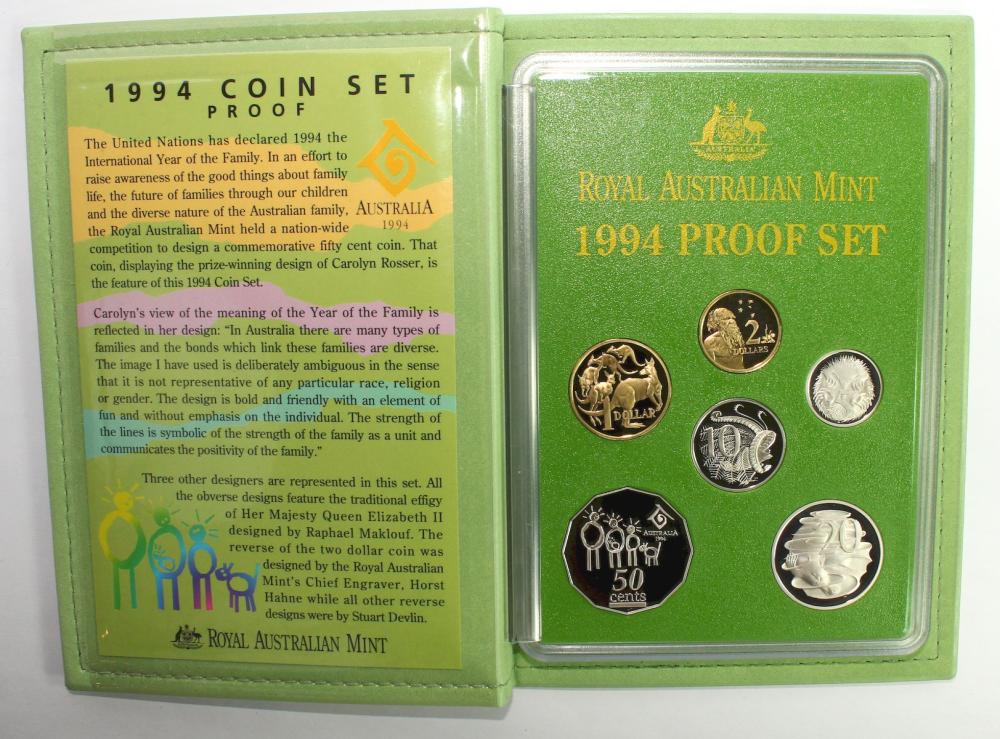 Australia 1994 Proof Set, FDC (6 coins)