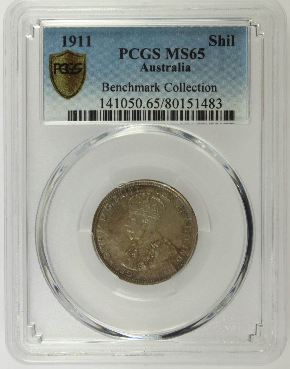 Australia 1911 Shilling, PCGS MS65