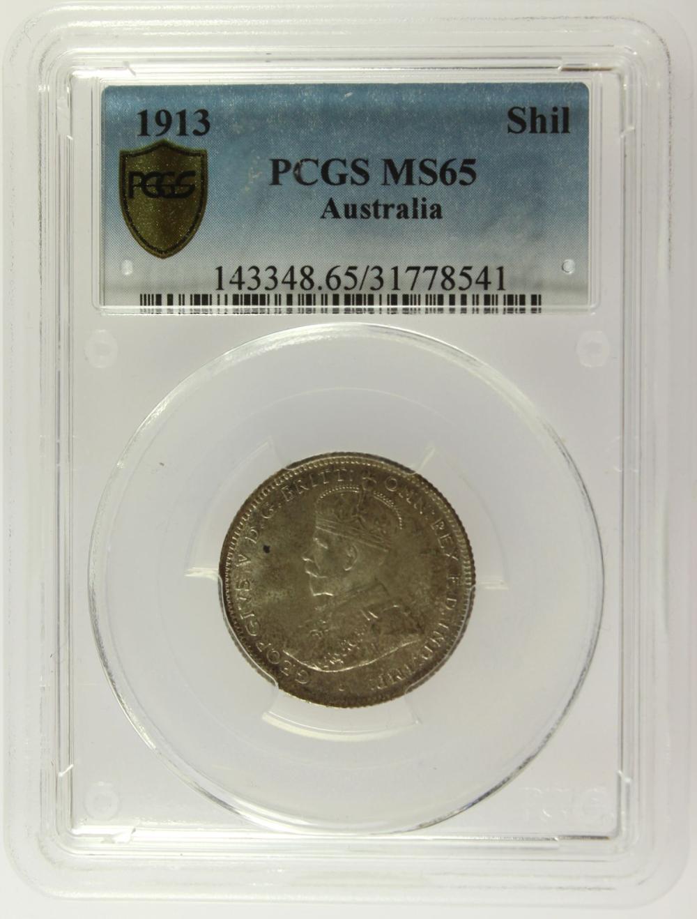 Australia 1913 Shilling, PCGS MS65