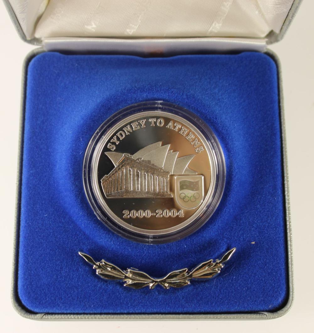 Australia 2004 'Sydney to Athens' Proof Silver (999) Five Dollar, FDC