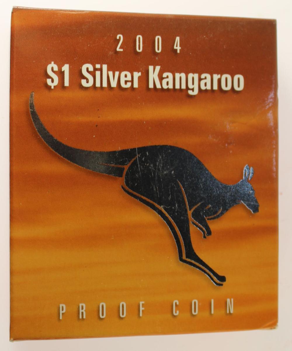 Australia 2004 'Kangaroo' Proof Silver (999) Dollar, FDC