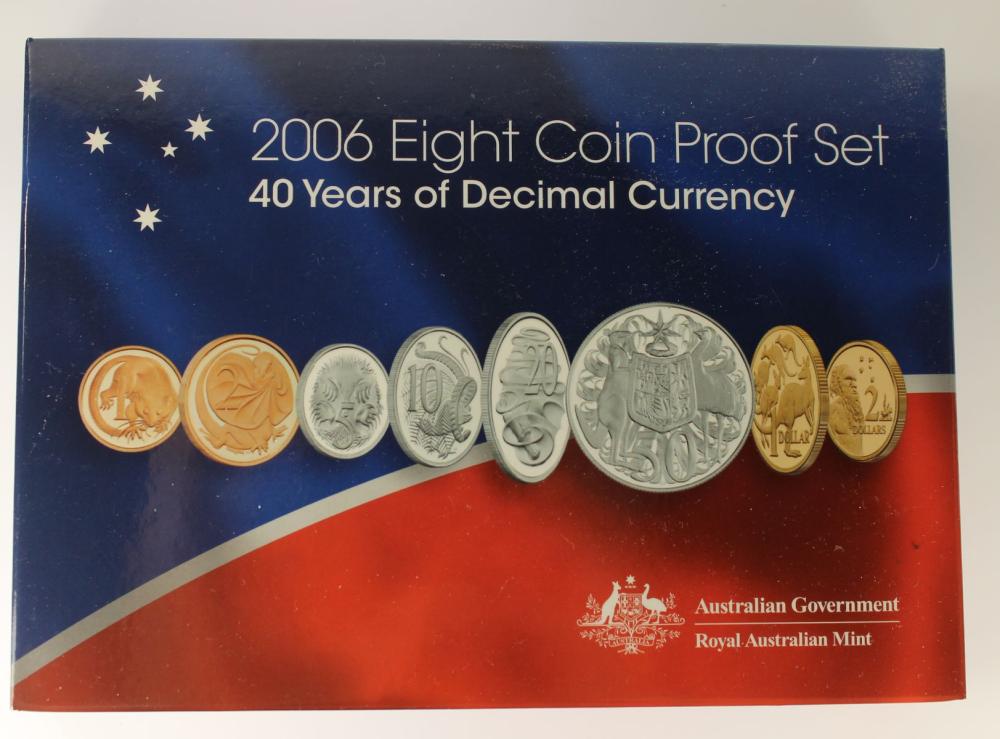 Australia 2006 Proof Set, FDC (8 coins)