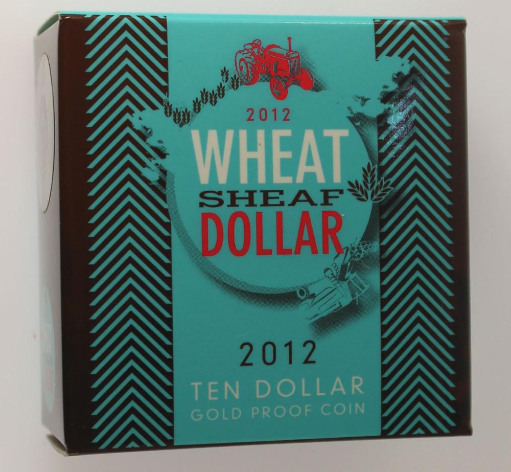 Australia 2012 'Wheat Sheaf" Proof Gold (999) Ten Dollar, FDC