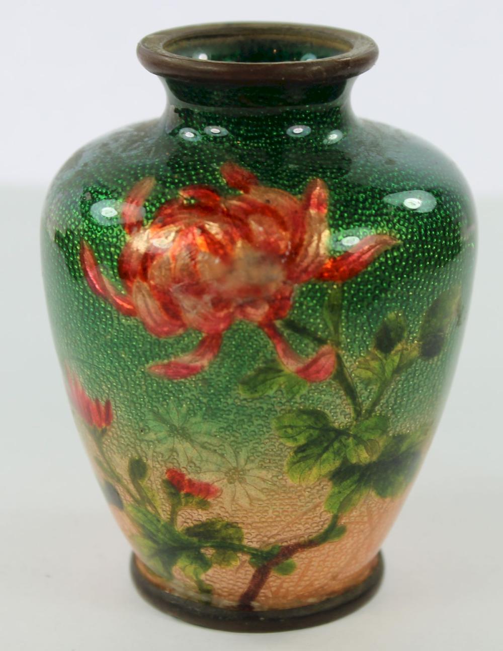 Japanese Ginbari Enamel Vase image