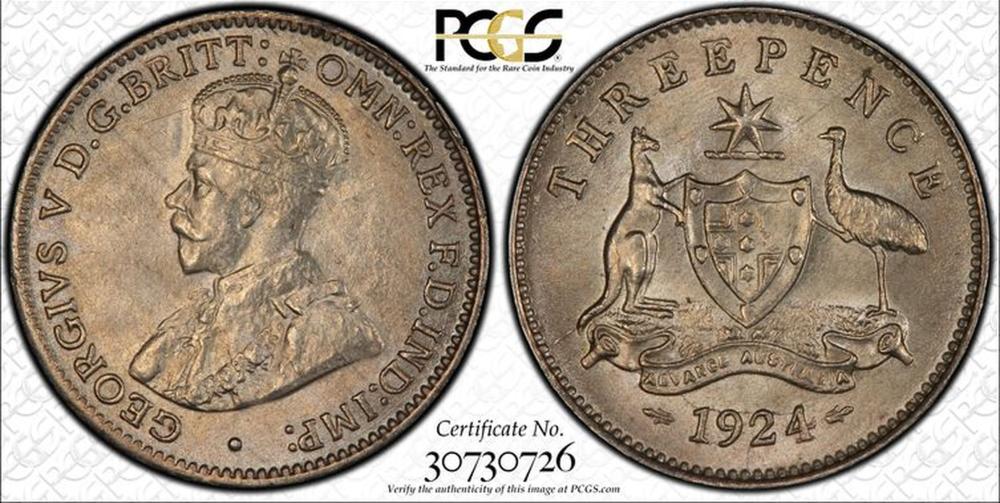 Australia 1924 Threepence P... image