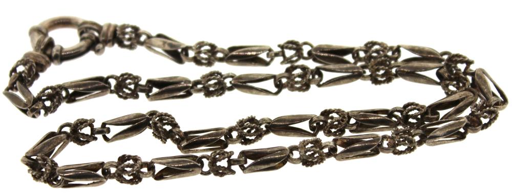 Exquisite Sterling (925) Silver Necklace with complicated links