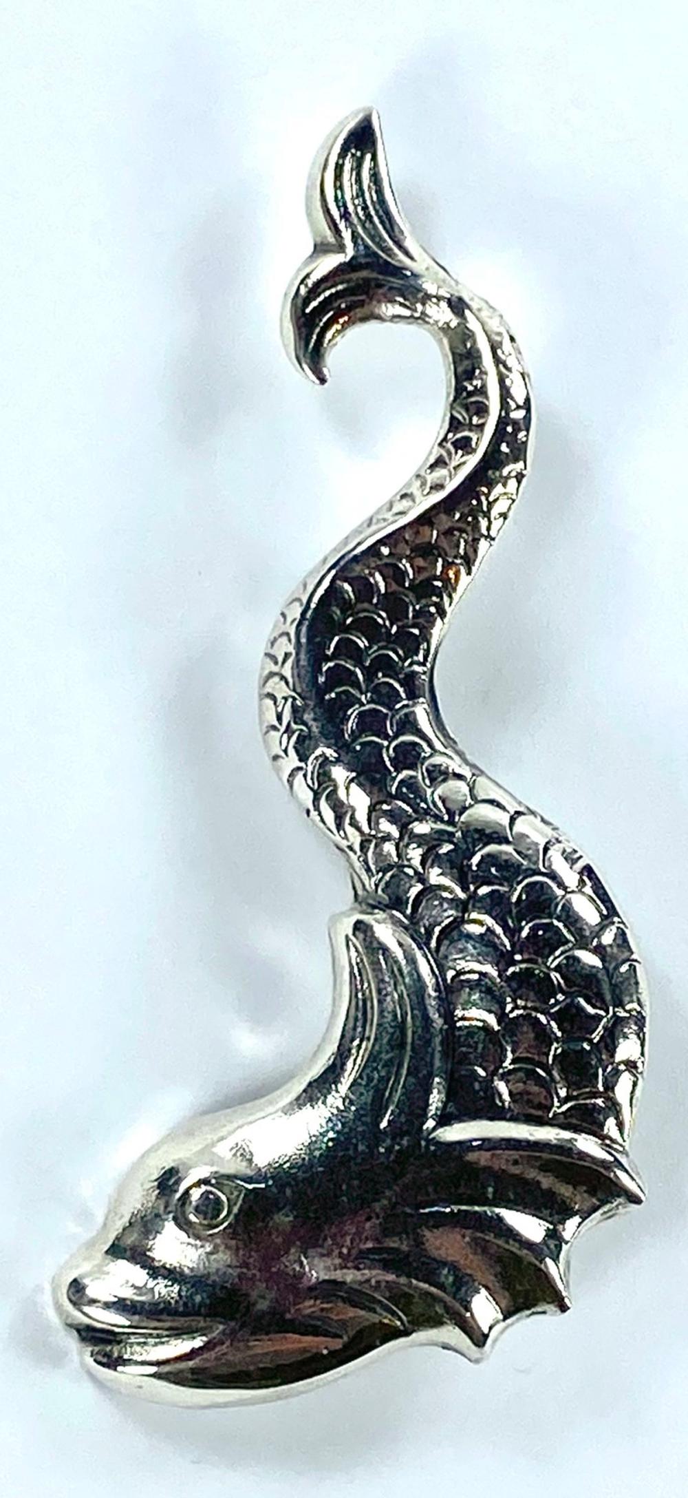 Sterling (925) Silver Carp Brooch