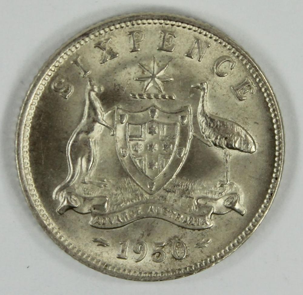 Australia 1950 Sixpence, Ch... image