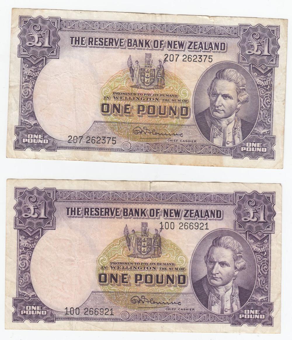 New Zealand 'Fleming' £1's ... image