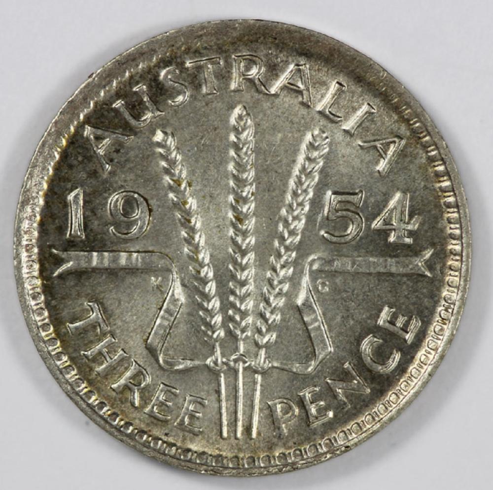 Australia. 1954 Threepence,... image