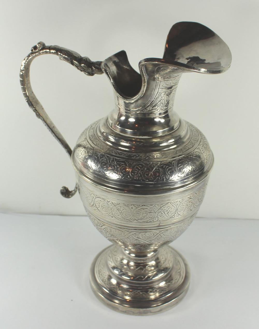 Antique Egyptian Sterling (925) Silver Pitcher