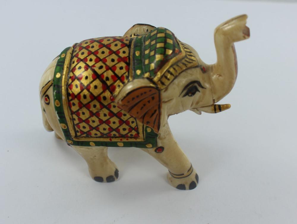 Hand-painted Resin Ornament of an Indian Elephant