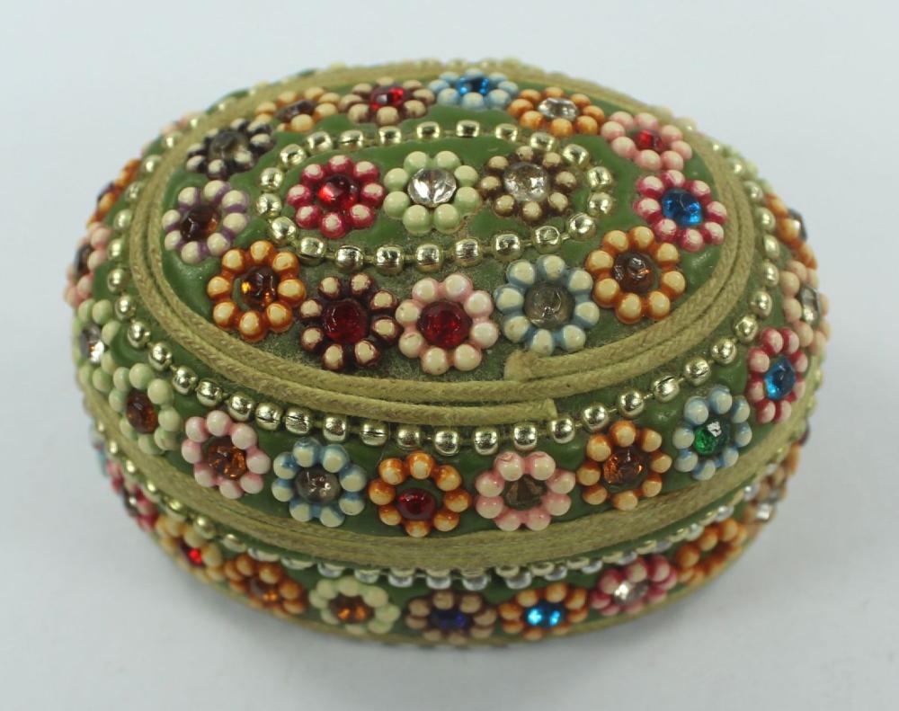Persian Pill Box with Faux Pearl & Gem adornments