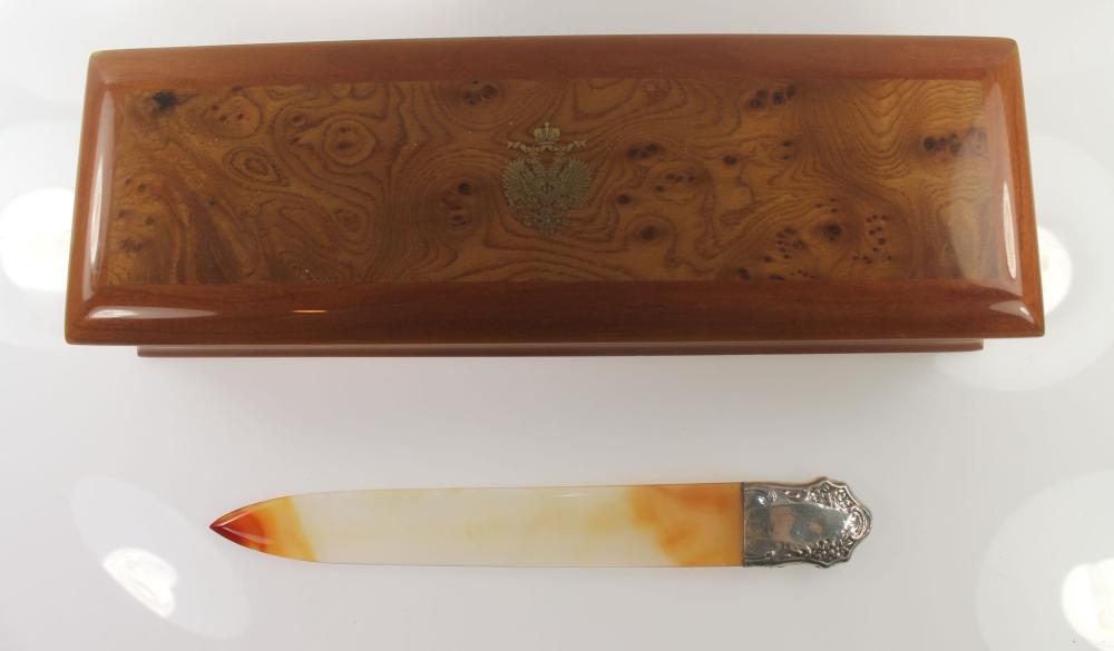 Antique Agate Letter Opener with Sterling (925) Silver Handle