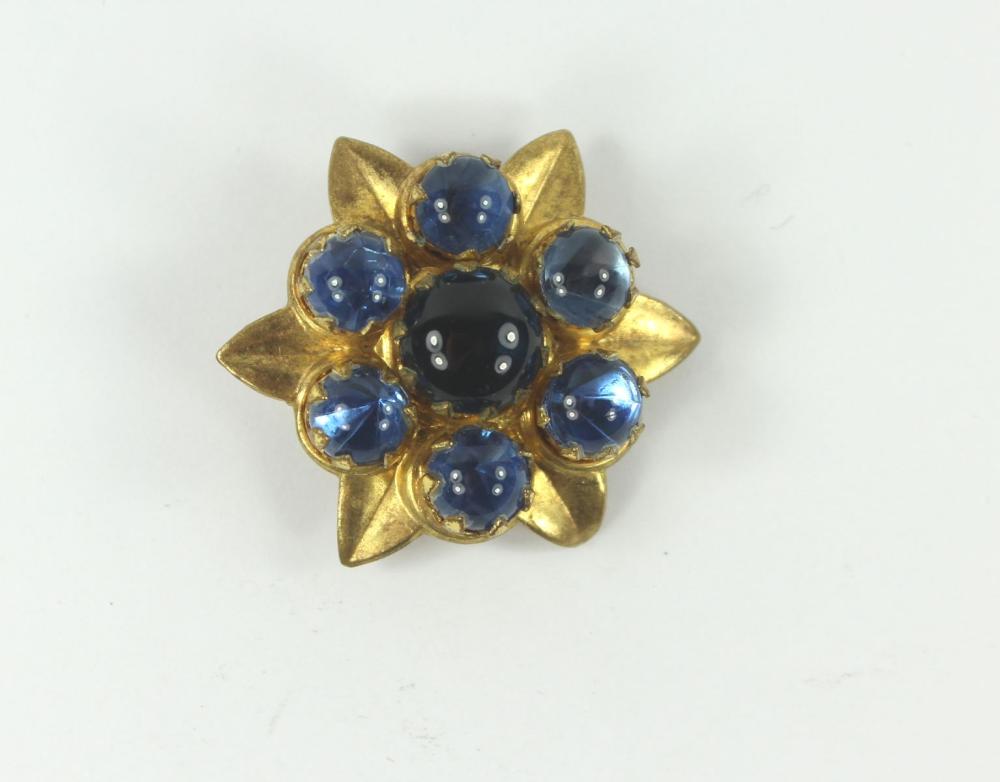 Vintage Costume Blue Glass ... image