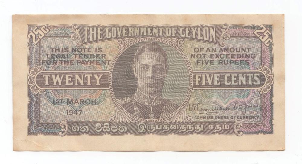 Ceylon '1st March 1947' Twe... image