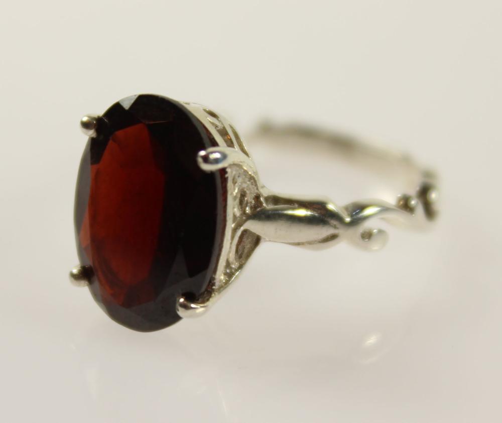Deep Red Oval Garnet Ring i... image