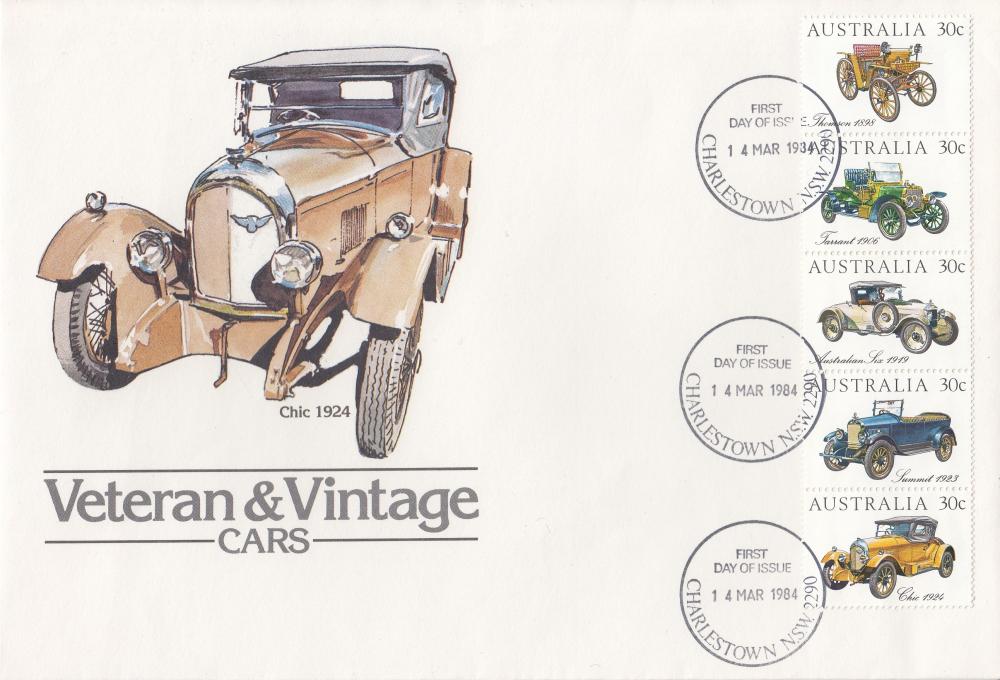 Australia. Various issues featuring Motor Cars circa 1984-2006, as issued (6 items)