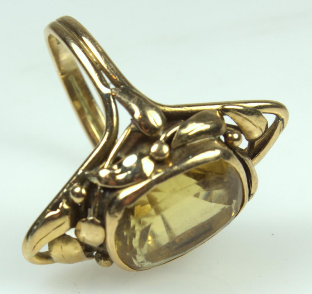 Vintage Citrine Ring in 18ct Yellow Gold