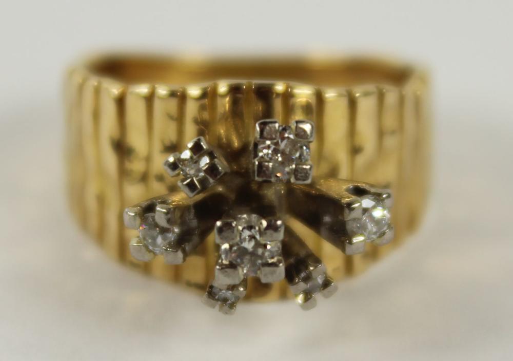 Dynamic 1960's Diamond Ring in 18ct Yellow Gold