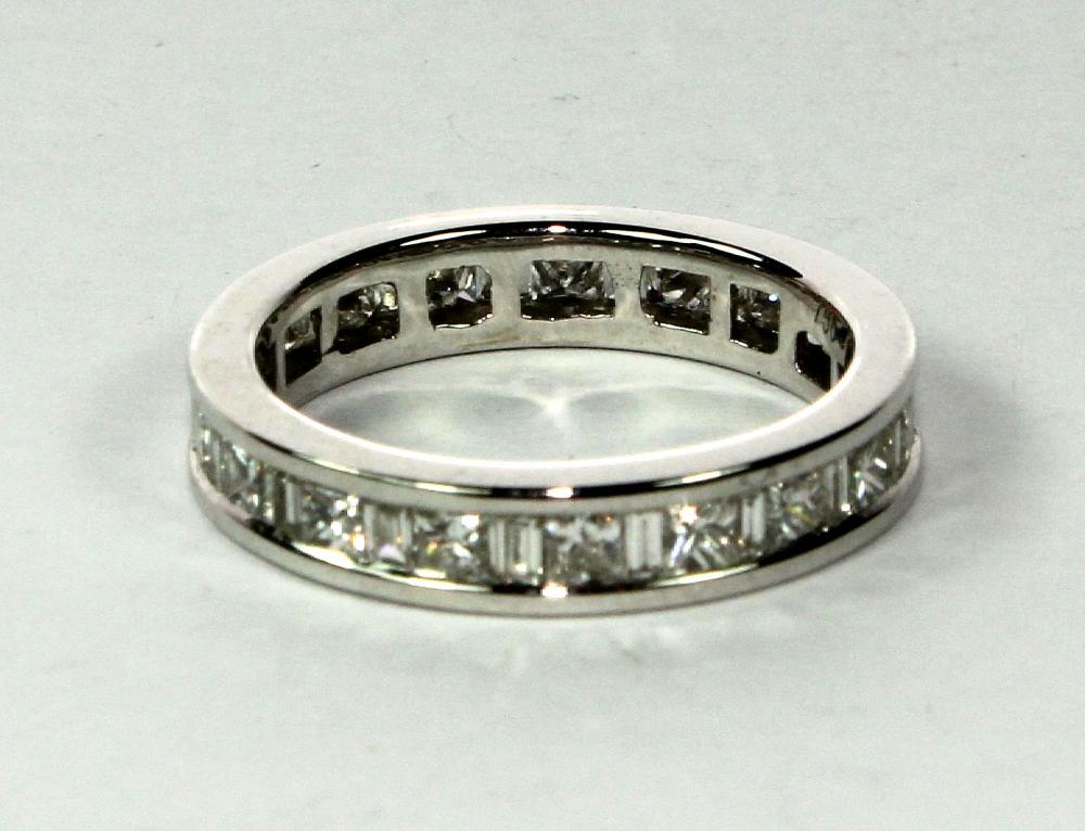 Eternity Ring in 18ct White Gold with channel set Princess & Baguette Diamonds