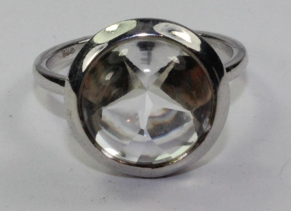 Rock Crystal Ring in Sterling (925) Silver