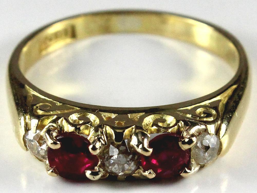 Traditional Ruby and Diamond Ring in 18ct Gold